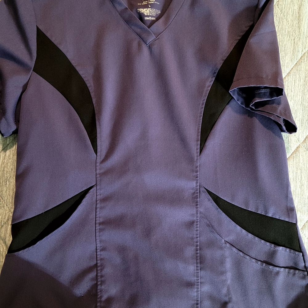 RBX Purple V-Neck Midi Dress with Black Accents